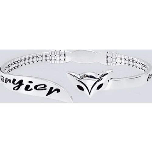 Sole Memory Retro Thai Silver Fox Cute Personality Creative 925 Sterling Silver Female Resizable Bracelets SBR246