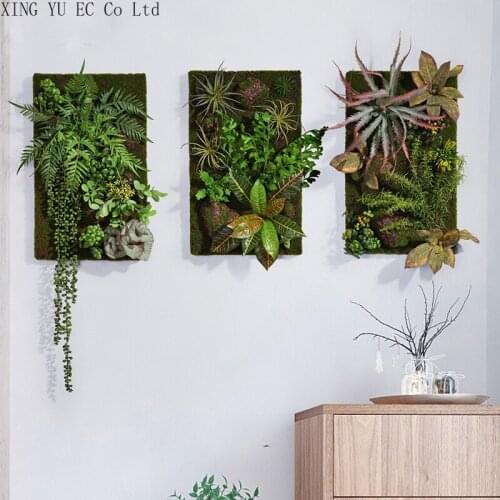 Simulation Green Plant Three-dimensional Wall Hanging Nordic Living Room Green Plant Pendant Modern Home Decoration Accessories