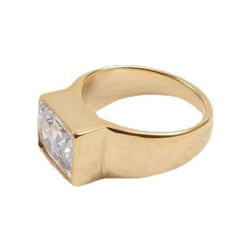 Stainless Steel Irregular Homemade 2021 Trendy Ring Square Designer Zircon Gift For Womens Bohemian Gothic Accessories Jewelry