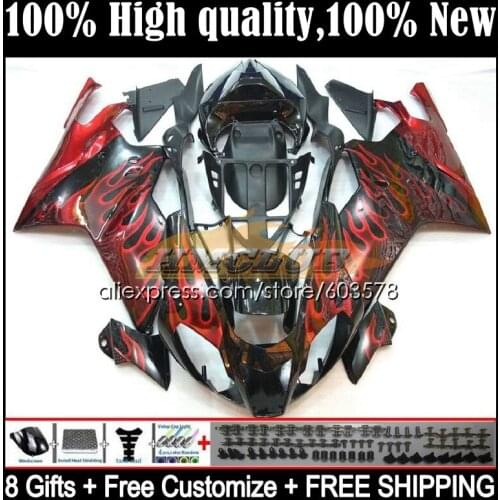 Kit For Aprilia Mille RSV 1000 R RR RSV1000RR 53CL.13 RSV1000R 1000R 2003 2004 2005 2006 RSV1000 03 04 05 06 Fairing Red flames