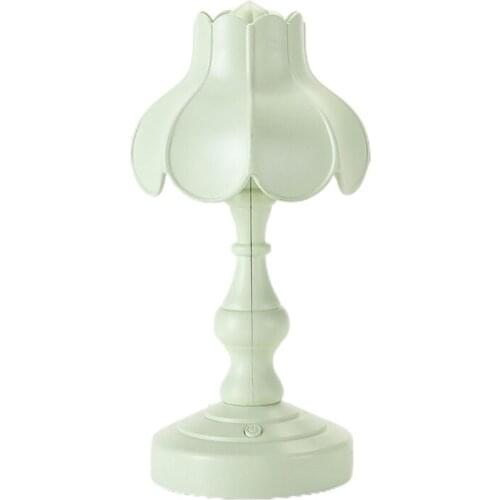 Creative Retro Lotus Leaf Lampshade Desktop Night Light Touch Control Desk Night Lamp Home Bar Club Decorative Device