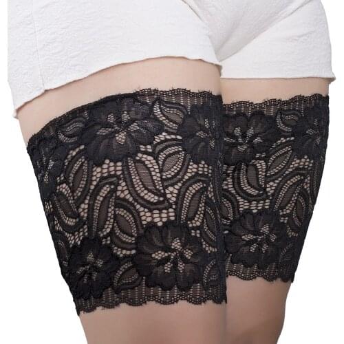 Lace Elastic Anti-Chafing Thigh Bands Silicone Non Slip Inner Thigh Comfort Summer Leg Warmer