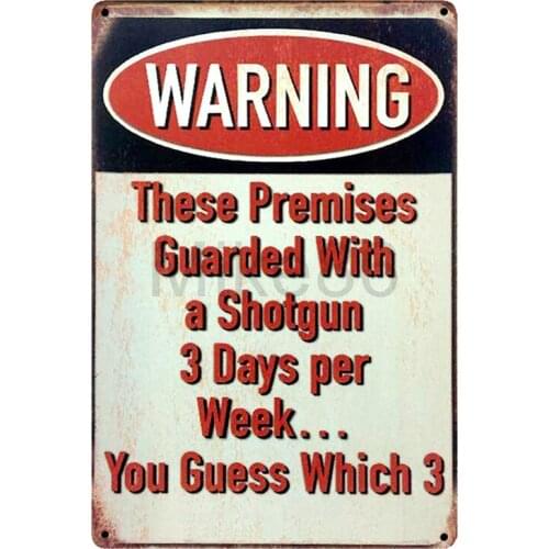 [ Mike86 ] THESE PREMISES Warning Metal Sign Home Bar Room Office Wall Painting Plaque Public Decor FC-3038