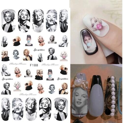 Nail Sticker ins3D Audrey Hepburn Jesus Virgin Mary Decal Template DIY Nail Art Decoration