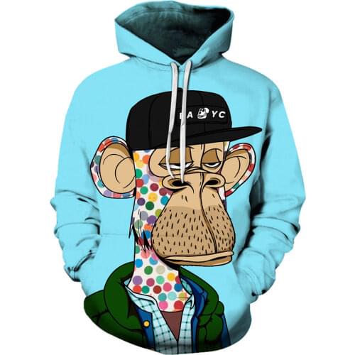 New 3D Printed Curry Avatar Bored Ape Men Women Oversized Hoodie Fashion Anime Streetwear Kids Hooded Sweatshirts Mens Hoodies