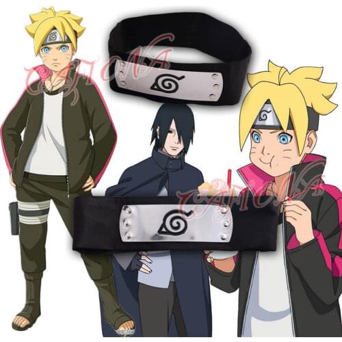 Cafiona Cheap Naruto Uzumaki Boruto Cosplay Costume Accessory Black Headband Hotsale