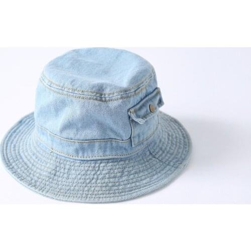 Harajuku Fashion Bucket Hat For Women Men Panama Outdoors Hip Hop Caps Vintage Washed Denim Girl Fisherman Street ware Hat Cap