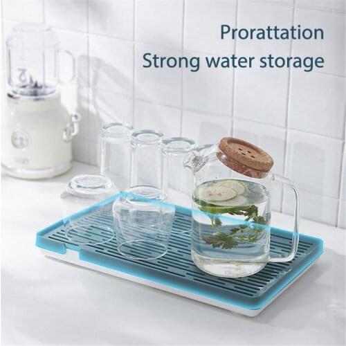1pcs Simple Kitchen Double-layer Drain Tray Household Rectangular Cup Tray Plastic Tea Tray Bathroom Drain Rack Storage Holders