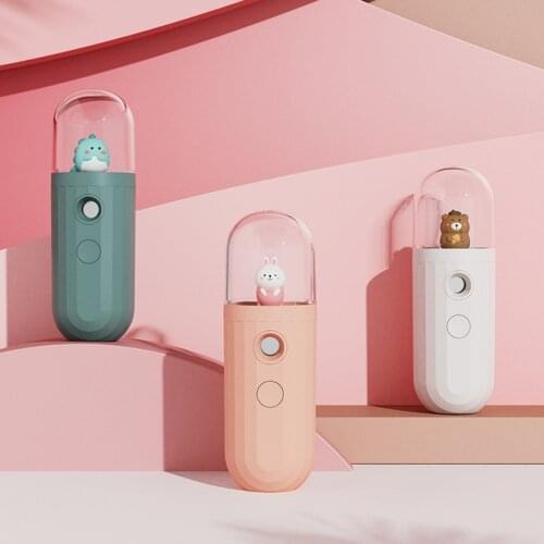Portable 20ml Mini Cute Pet Cartoon Moisturizer Face Humidifier Nano Mist Sprayer Spray For Makeup Facial Haze