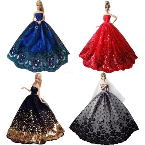 Gorgeous Fairy Girl Dolls Toys Wedding Party Dresses Gown Outfits Doll Accessories for Barbie Toys Children Girls Birthday Gift