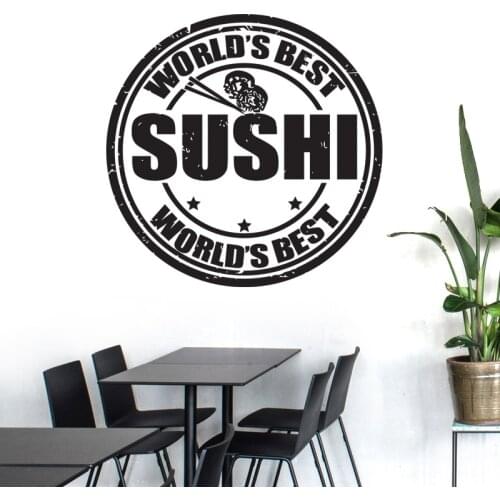 Sushi Bar Wall Sticker Restaurant Japanese Food Glass Decal Poster Vinyl Art Decor Mural Decoration sushi1003