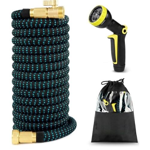 New Type 25ft-100ft Telescopic Garden Hose Latex Hose Magic Telescopic Wear-Resistant Hose High Pressure Water Gun Watering