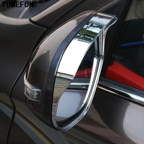 TOMEFON For Mitsubishi Outlander 2016 2017 2018 ABS Chrome Rearview Side Mirror Glass Rain Shield Sun Visor Shade Frame 2PCS