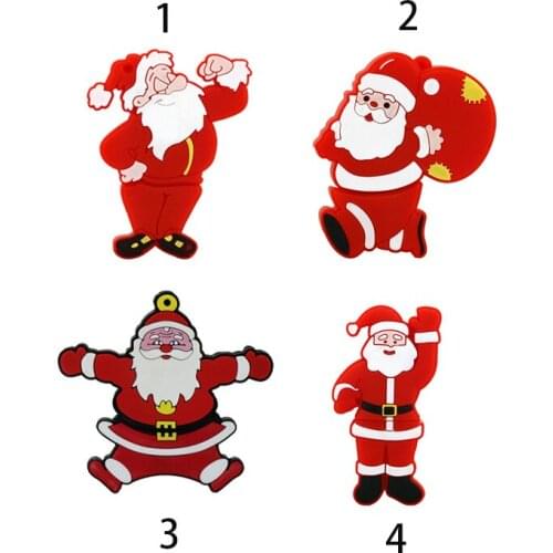 USB Flash Drive 128GB Pen Drive Cartoon Funny Christmas Gifts 4GB 8GB 16GB 32GB 64GB Santa Claus Pendrive