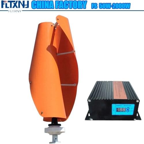 FLTXNY Power 600w 1000w 2000w Vertical Wind Turbine 3 Phase 12V 24V 48V 96V With Controller