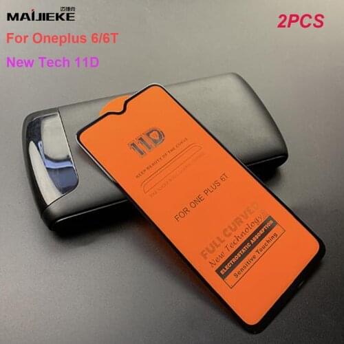 2PCS 11D 9H Full Cover Tempered Glass For Oneplus 6T One Plus 6 6T Screen Protector Film For Oneplus 6 HD Protective Glass