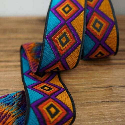 Single face jacquard ribbon 3.3cm 8meter/lot national wind embroidery handmade accessories lace ribbon woven jacquard ribbon