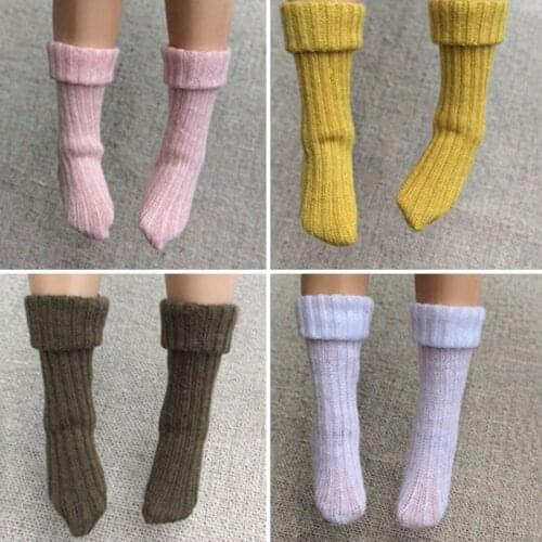 1pair Solid Color Short Sock for Blythe 1:6 Doll Manual Socks For Barbie Socks For Momoko OB Azone 1/6 Doll DIY Accessories Gift