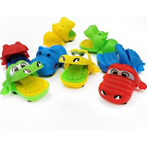 1pc Animal Pull Back Car Big Mouth Bite Crocodile Hippo Toy Mini Cartoon Inertia Car Rally Car Small Gift Random Style
