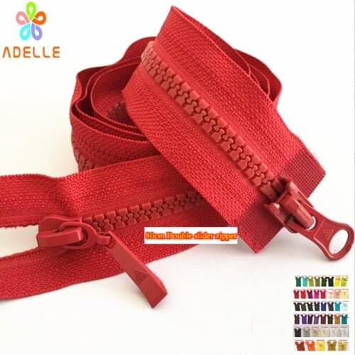 10pcs Colored NO.5 Plastic Resin Zipper Chunk teeth/Open end/Double Slider/80cm long/Two ways Coat Tent free shipping wholesale