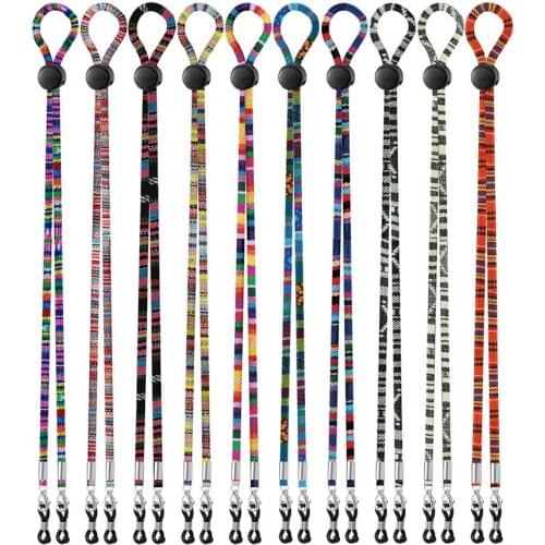 100pcs 5mm Wide Adjustable Colorful Ethnic style Masks Eyeglass Neck Cord Retainer Lanyard Holder Wholesale