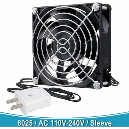 100 PCS Lot Gdstime 8025 80mm EC Brushless Cooling Fan 80x80x25mm 8CM Cooler Sleeve Bearing AC 110V 120V 220V 240V