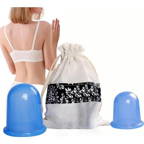 2Pcs Effective Body Cupping Help to Relax Smoothing Fine Lines Silicone Vacuum Suction Massage Cup for Family