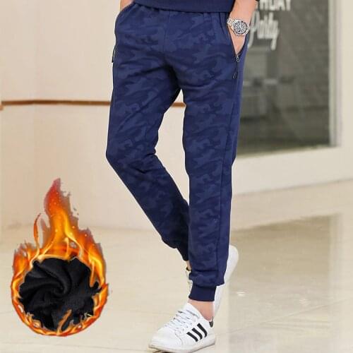 2020 Camouflage Casual Plus Size 8XL 9XL Trousers Mens Winter Warm Drawstring Harem Pants Camo Jogger Pants Fleece Sweatpants