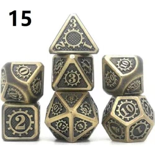 2020 Newest Ancient Copper polyhedral metal dice dnd dice set rpg accessories dobbelstenen dados rol d20