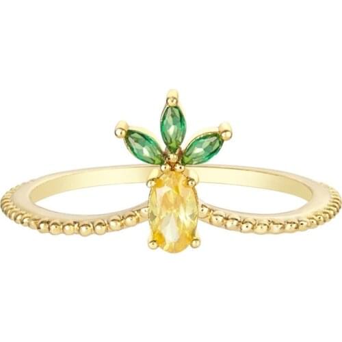 2021 Big Summer Fruit Ring Apple Watermelon Pitaya Pineapple Key Rings Key Food Holder Fresh Fruit Keychain Jewelry