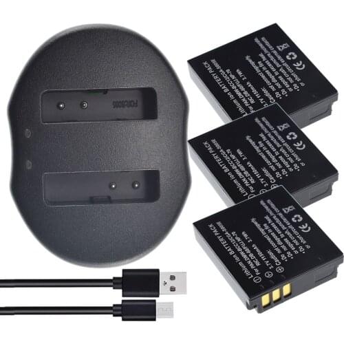 3Pc CGA-S005E S005 DMW-BCC12 Battery + Dual USB Charger RICOH Caplio G600 G700 GR Digital II GX100 GX200 R3 R30 R4 R40 R5