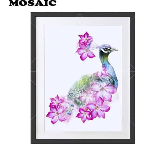 5D diy Diamond Painting"Peacock lily" Cross Stitch Pictures Of Rhinestones Full Drill Diamond Embroidery Animals Home Decor B54
