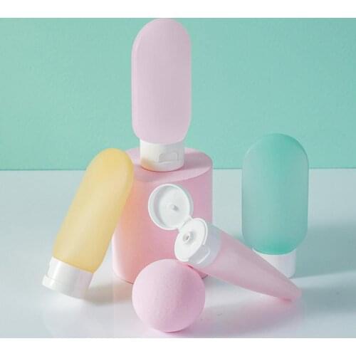 60ML Silicone Refillable Bottle Soft Cosmetic Accessories Plastic Essence Shampoo Dispenser Bottle Lotion Container for Travel