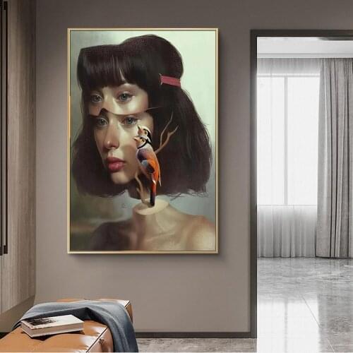 Surrealism Art Canvas Paintings On the Wall Art Posters And Prints Abstract Funny Art Of Woman Art Pictures Home Wall Decoration