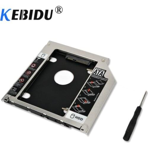 Kebidu SATA 2nd HDD SSD 2.5" Hard Drive Caddy Adapter 9.5mm For MacBook Pro Unibody A1278 A1286 A1297 CD ROM Optical Bay
