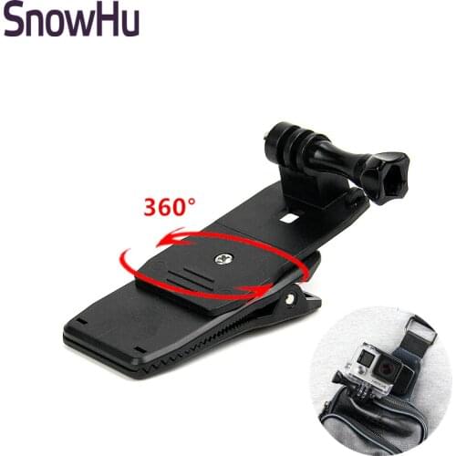 SnowHu for Gopro Accessories 360 Degree Rotary Backpack Hat Clip Fast Clamp Mount For GoPro Hero 9 8 7 6 5 sj4000 sj5000 GP138A