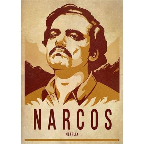 More style Pablo Escobar Character Legend Retro Vintage Art Film Print Silk Poster Home Wall Decor 24x36inch