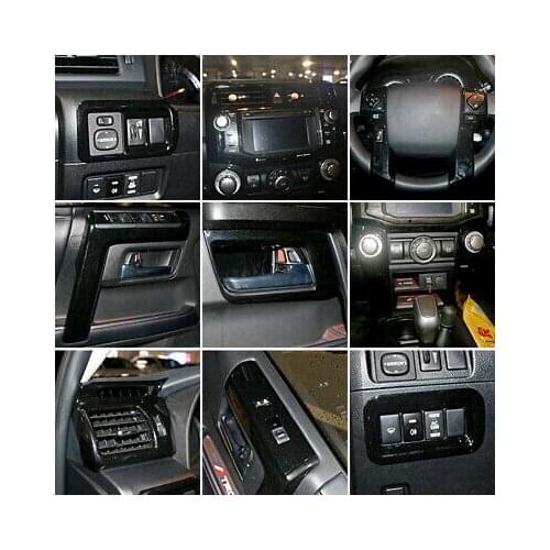 Black Inner Accessories Whole Kit Cover Trim 21pcs For Toyota 4Runner 2014-2021