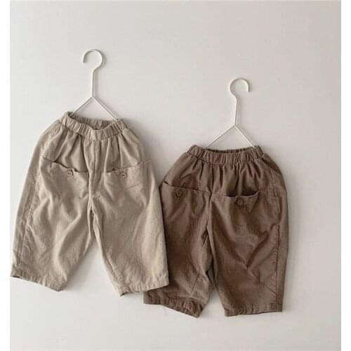 Korean Style Toddlers Kids Corduroy Cross-pants 2020 Autunm Winter Children Casual Trousers Baby Boys Clothes