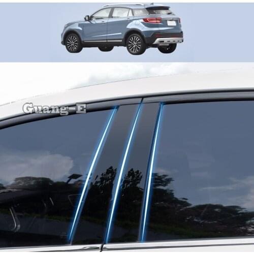 For Ford Territory 2019-2022 Car PC Material Pillar Post Cover Door Trim Window Piano Black Molding Sticker Plate 8pcs