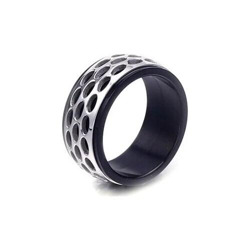 European and American hipster retro titanium steel mens ring punk style rock stage ring pundi accessories