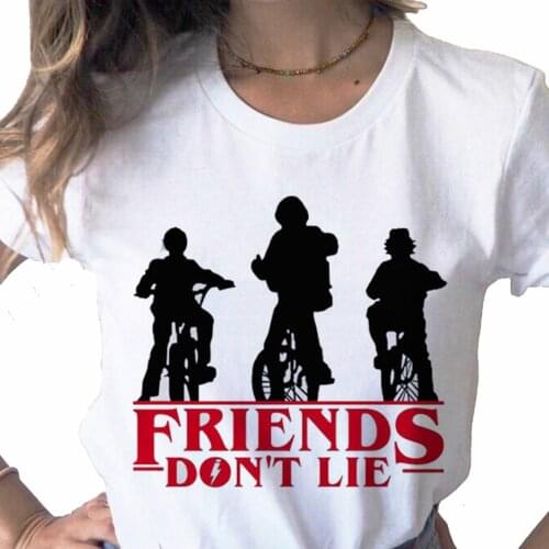 Stranger Things 3 Friends Dont Line Women Eleven T shirt Girl Funny Movie T-shirt Fashion Hip Hop Ulzzang Short Sleeve Clothes