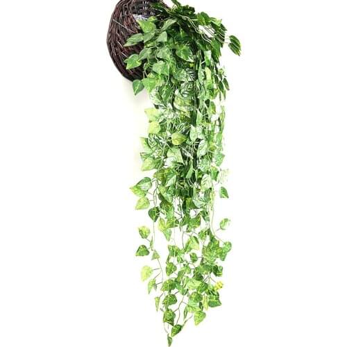 2Pcs Artificial Cloth Green Vine Plant Pedant Wedding Home Garden Decoration