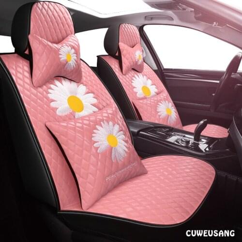 CUWEUSANG leather car seat cover For lada 2114 granta xray vesta sw cross kalina kalina accessories covers for vehicle seats