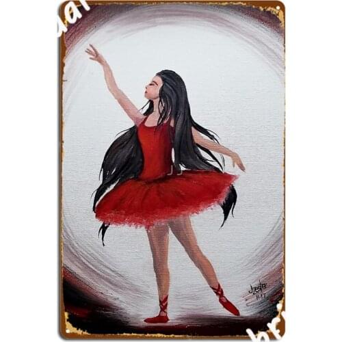 Red Ballerina Metal Plaque Poster Garage Decoration Printing Pub Garage Club Tin Sign Posters