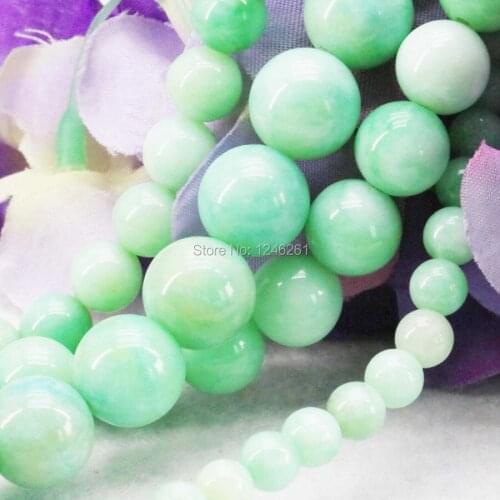 Hot Sale 6 8 10 12 14mm Jewelry making Design Green Chalcedony Flowers Stripe DIY Beads Loose Stone Ornaments Women Gifts 15inch
