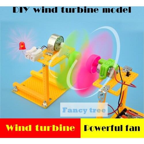Diy kit physics Energy conversion knowledge Tecnologia Small wind turbine model Easy to install steam toys for children