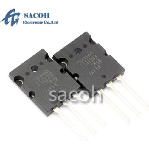 Genuine New Original 5airs(10PCS)/Lot TTA1943 A1943 + TTC5200 C5200 TO-3PL 15A 230V 150W NPN+PNP Power Amplifier Transistor