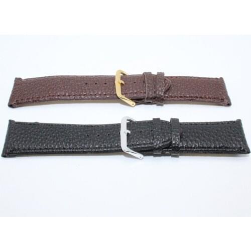Black Coffee 18mm 20 mm Men Women Durable Soft Pin Buckle Watch Strap PU Leather Watchband
