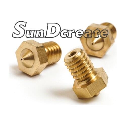 SunDcreate 5pcs/lot Brass E3D V6 V5 3D Printer Nozzle Extruder For J-head 1.75mm/0.4mm Copper Nozzle Extruder Print Head